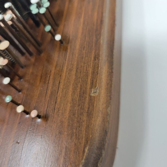 Vintage 70's Retro Hammered Nail Art Wooden Plaque Floral Bouquet Wall Decor 3D - Picture 4 of 6